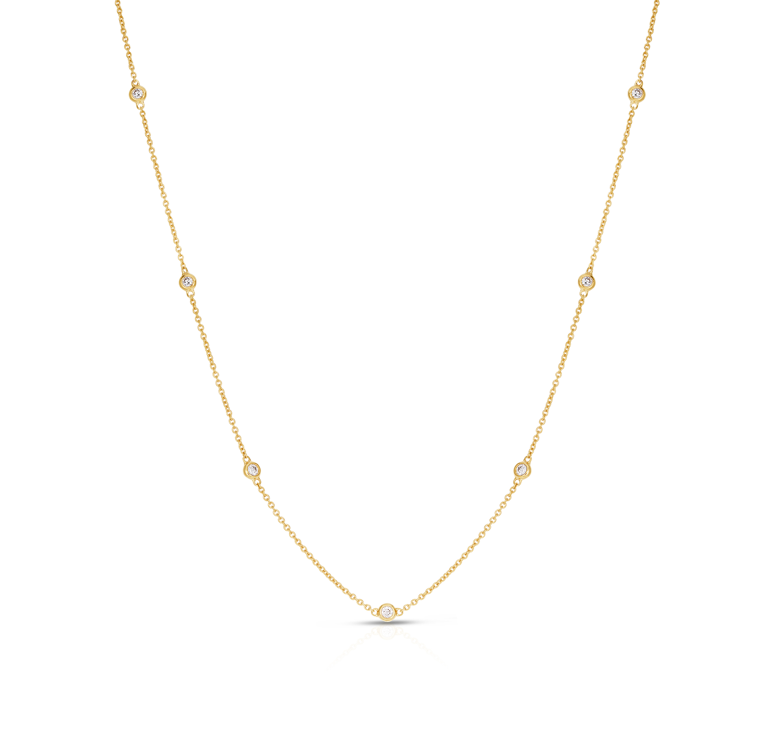 Sabel Collection Yellow Gold 9 Station Diamond Necklace